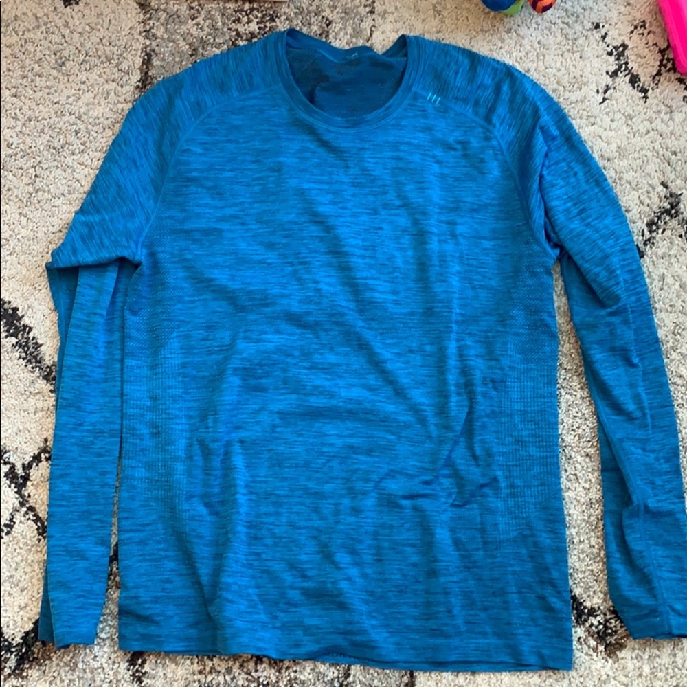 LuLuLemon XL LS men’s vent tech heathered blue